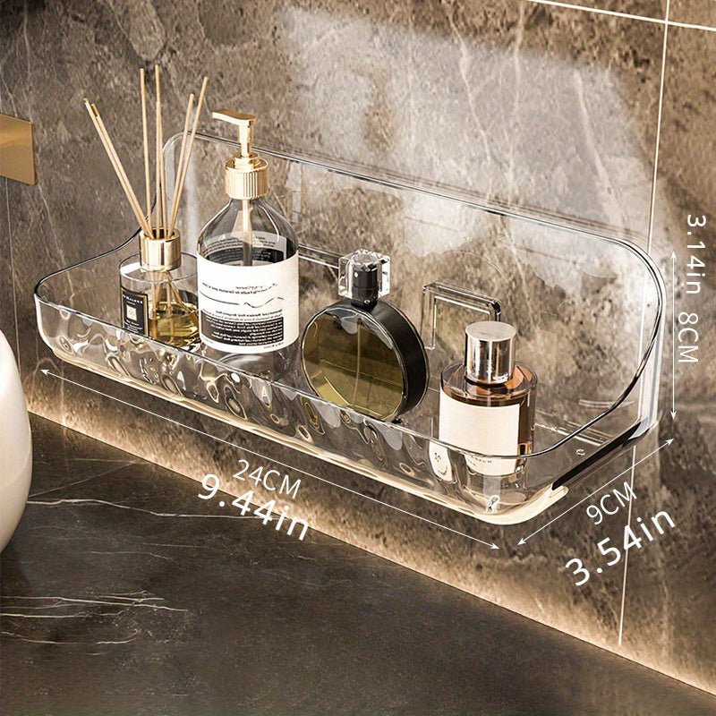 Clear Acrylic Bathroom Organizer: Wall-Mounted, Large Size, 24Cm X 9.44In, Perfect for Storage And Organization in Your Bathroom RV Showers