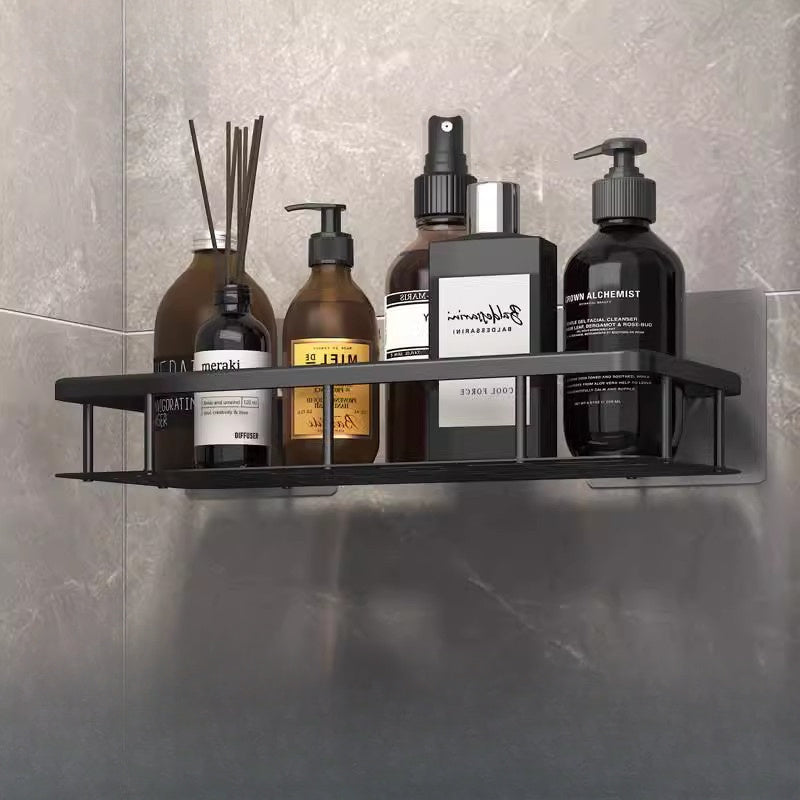 Easy-Install Wall-Mounted Bathroom & Kitchen Storage Shelf - No-Drill, Space-Saving Organizer for Shampoo, Soap, and Accessories, Resin Material, Wall Hanging Shelf, Various Room Types, Bathroom Organizer|Modern Wall Shelf|Durable Wall Shelf