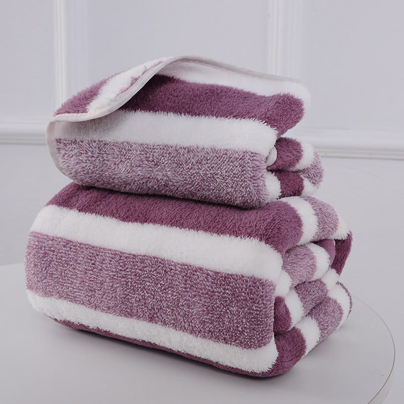 1pc Modern Striped Polyester Blend Bath Towel - Absorbent, Soft & Plush, Perfect for Beach, Bathroom & Home Decor, Ideal Father'S Day & Mother'S Day Gift, Bathroom Towel | Modern Bathroom Decor | Polyester Blend