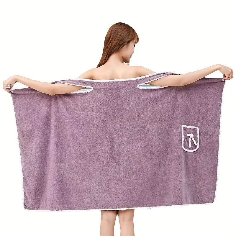Large Soft Coral Fleece Bath Towel with Pocket - Absorbent & Quick-Dry, Lightweight & Durable for Beach, Home, and Bathroom Use, Perfect Holiday Gift for Halloween, Thanksgiving, Christmas, Quickdry Towel | Playful Design Towel | Durable Towel Fabric